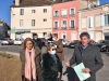 Gilles Platret visite  les  travaux de la ‘Place Ronde’ à Chalon-sur-Saône 