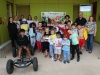 Petits jeux en famille sur le thème de Mario Kart pour clôturer l’été au centre de loisirs de Châtenoy le Royal.