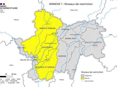 Le préfet de Saône et Loire fixe des premières mesures de restriction des usages de l’eau.