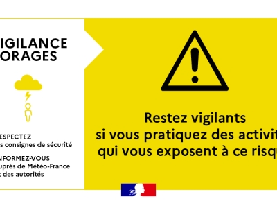 Le département de Saône-et-Loire repasse en vigilance jaune orages à compter de 14h ce jour.