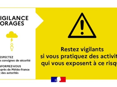 La vigilance jaune aux orages maintenue en Saône et Loire jusqu'à 18h 