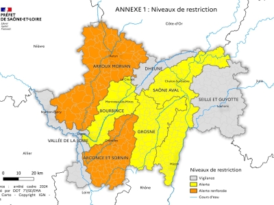 Le préfet étend les mesures de restriction des usages de l’eau en Saône et Loire 