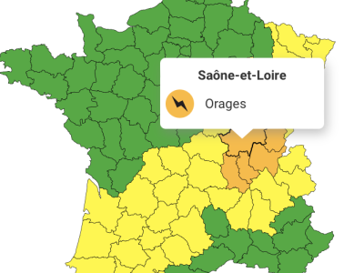 Nouvelle vigilance orange aux orages en Saône et Loire