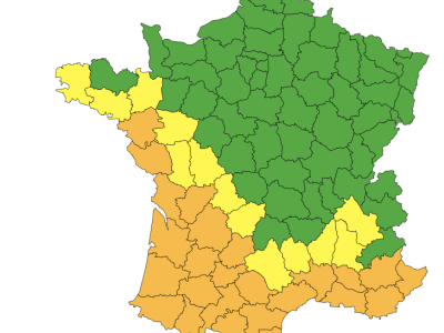 25 départements restent en vigilance orange dimanche... La Saône et Loire repasse en vert 