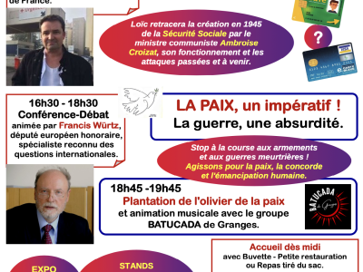 Rencontres populaires à Saint-Gengoux-le-National organisées par le PCF autour de la Sécurité Sociale et des questions internationales 
