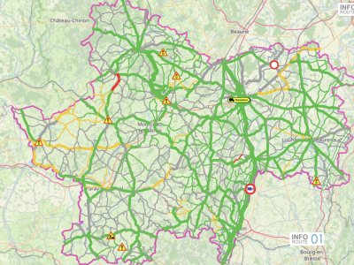 Des secteurs glissants ce lundi matin sur les routes de Saône et Loire 