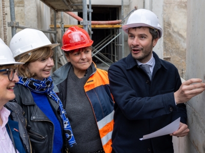 Pose de la première pierre de la réfection du bâtiment d’externat et de la construction d’un bâtiment atelier au lycée général et technologique Henri Parriat