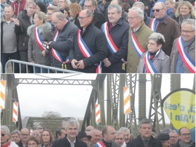 Forte mobilisation pour le pont Jacques Chirac ce matin à l'appel des présidents des Départements du 01 et du 71