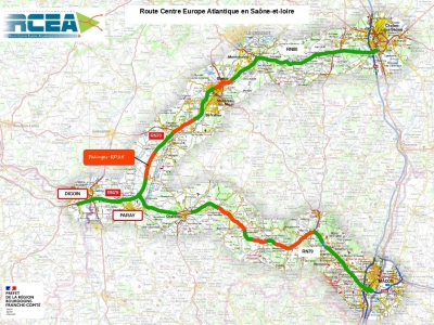 Fermeture de la RCEA entre Perrecy-les-Forges et Paray-le-Monial