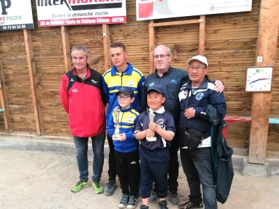 Pétanque : Eliaz Rosso Bouthier, Mathias Mathey, Maelan Fornet Mourey et Severin Misticone, champions de Saône-et-Loire individuels jeunes 