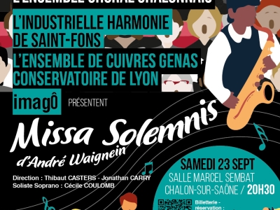 "La Missa Solemnis" de André Waignien, samedi 23 septembre à 20h30 salle Marcel Sembat à Chalon sur Saône