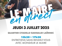 Prochain rendez-vous du maire en direct - le 3 juillet 
