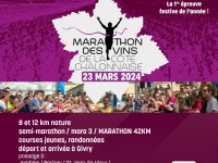 Information spéciale du Marathon des Vins de la Côte Chalonnaise courses du samedi 23 mars