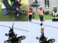 ENEDIS utilise un drone pour protéger les grands oiseaux et maintenir une qualité d’alimentation électrique des territoires, comme à Auxy