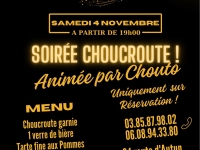 Il reste encore quelques places pour la soirée choucroute à Dracy