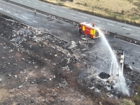 Impressionnante explosion dans l'Allier après l'incendie d'un camion transportant des bouteilles de gaz 
