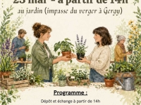 Troc-plantes à l'éco-jardin de Gergy le 23 mai 