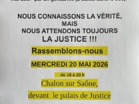 "Justice et vérité pour Jérôme Laronze" - un nouveau rassemblement ce mercredi devant le Palais de justice de Chalon 