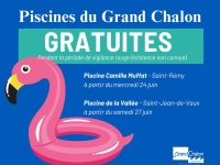PISCINES - Le Grand Chalon offre la gratuité sur Saint-Rémy et Saint-Jean-de Vaux 