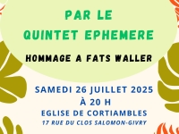 Concert jazz à l'église de Cortiambles ce samedi 26 juillet