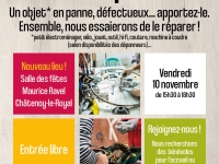 Le prochain café réparation se déplace à Châtenoy le Royal 