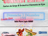 Concert latino gratuit proposé par la Fanfare de Gergy le 3 décembre 