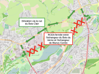 RCEA - Basculement de la circulation sur le chantier de mise à 2 × 2 voies de la RCEA dans la traversée de Blanzy dans la nuit du 15 au 16 janvier 2024 de 20h00 à 06h00