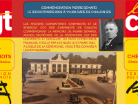 La CGT Cheminots Chalon sur Saône rendra hommage à Pierre Semard le 7 mars 