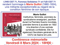 Conférence autour de Marie Guillot ce 8 mars à Chalon 