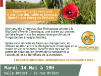 Comment aller vers une transition durable libérée des énergies fossiles ? Prochain mardi alternatif le 14 mai à Chalon 