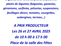 L' Amicale des Charreaux organise une vente de plants de fleurs et légumes 