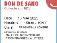 La prochaine collecte de sang est annoncée le 13 mai à Fragnes-La Loyère