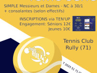 Il est temps de vous inscrire pour le Tournoi d'été du Tennis Club de Rully 