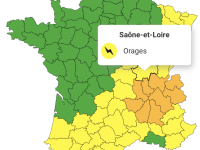 Loire, Rhône et l'Ain encore en vigilance orange aux orages... la Saône et Loire repasse en jaune 