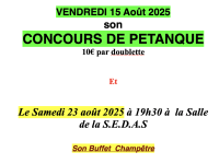 Concours de pétanque à Chaudenay le 15 août 