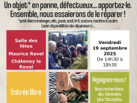Le prochain café-réparation vous attend le 19 septembre à Châtenoy le Royal 
