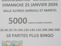 Dimanche 25 janvier, le club de pétanque de Saint-Marcel vous attend pour son loto 