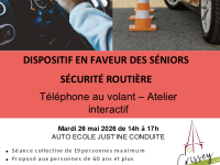 Atelier sécurité routière proposé le 26 mai à Crissey - à destination des seniors 