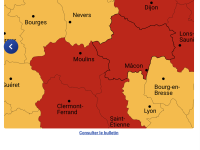 CANICULE - La Saône et Loire repasse en vigilance orange à compter de 6h ... puis en jaune dans la même journée 
