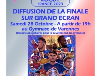 FINALE COUPE DU MONDE RUGBY - Une retransmission sur écran géant à Varennes le Grand 