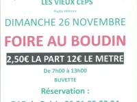 Foire au boudin le dimanche 26 novembre à Buxy