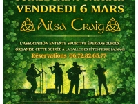 Soirée de la Saint-Patrick à Epervans le 6 mars 