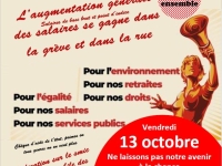 MOBILISATION DU 13 OCTOBRE - La CGT appelle à la mobilisation  ce vendredi 