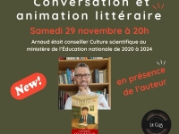 Conversation et animation littéraire le 29 novembre à Mellecey 