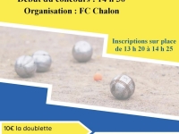 Concours de pétanque le 31 août organisé par le FC Chalon 