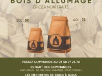 L’ESAT APAJH de Crissey  vend des sacs de bois d’allumage – Epicéa Non Traité -