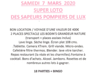 Super loto des sapeurs pompiers de Lux annoncé