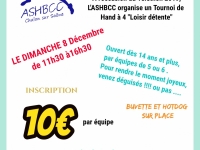 TELETHON 2019 - Par ce froid, venez vous réchauffer au cours d'un tournois de handball et défiez vos collègues ou vos amis !