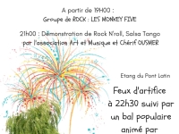 FETE NATIONALE - Mercurey Animations vous donne rendez-vous le 13 juillet à l'étang du Pont Latin