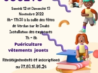 Bourse aux jouets et au matériel de puériculture aussi ce dimanche à Verdun sur le Doubs 